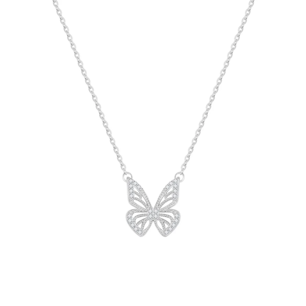 collier papillon pour femmes en argent