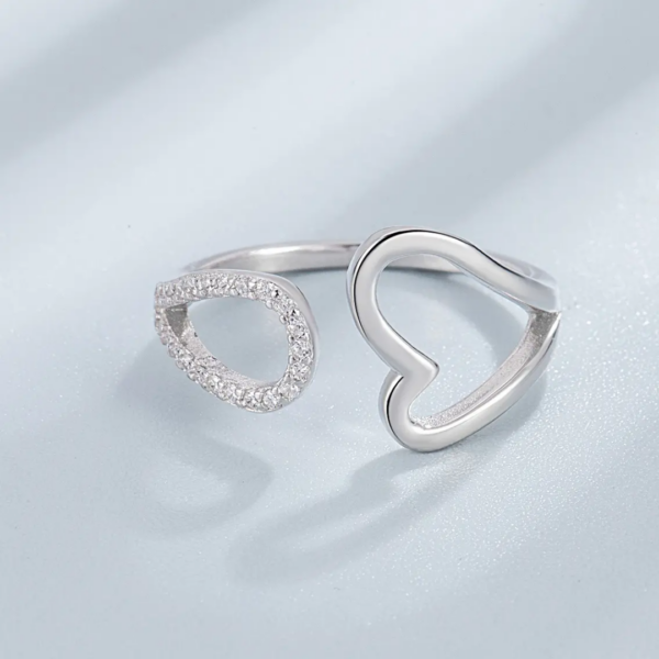 bague coeur en argent pour femmes – Image 5