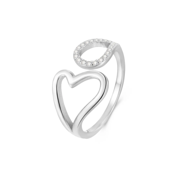 bague coeur en argent pour femmes – Image 2