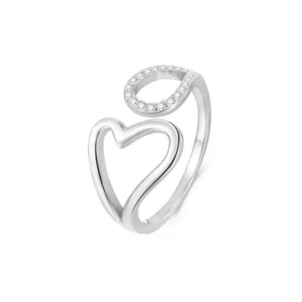 bague coeur en argent pour femmes